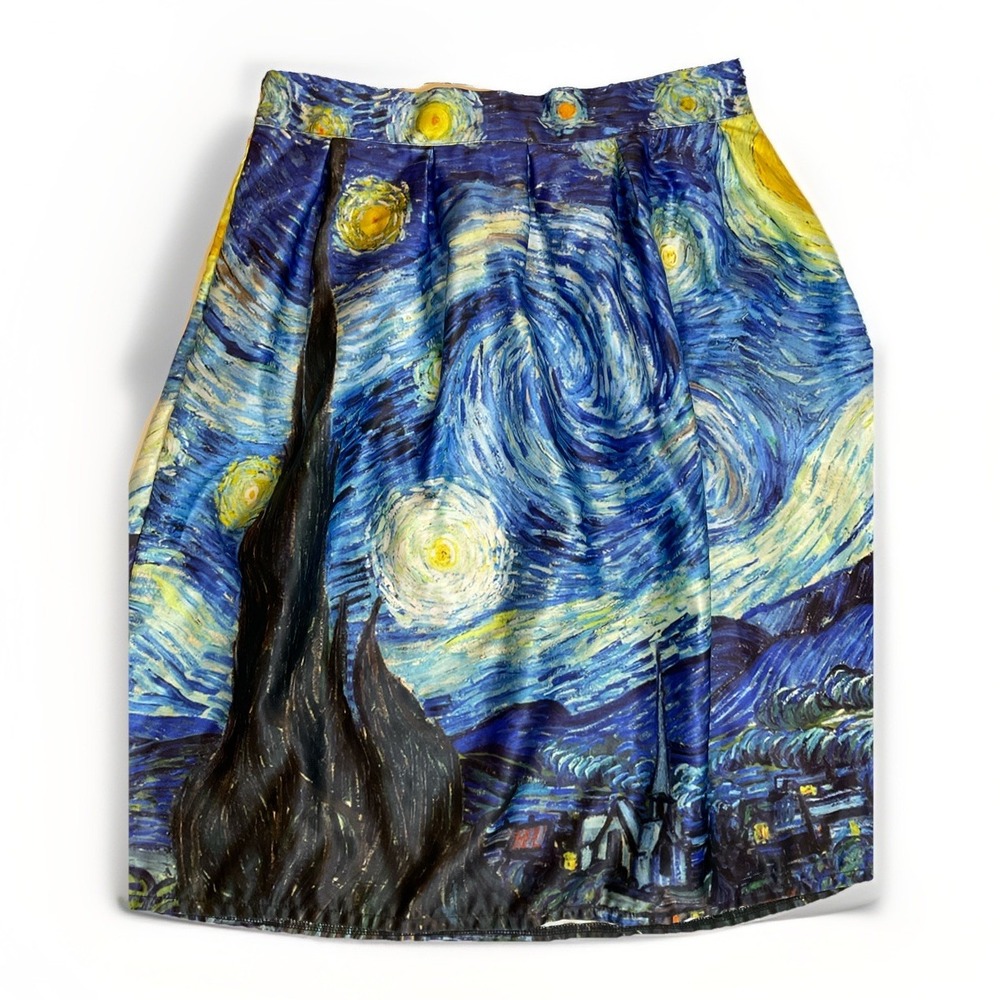 Van Gogh's Starry Nightβ A Line Skirt Women's Size M Art To Wear Wrinkle Free